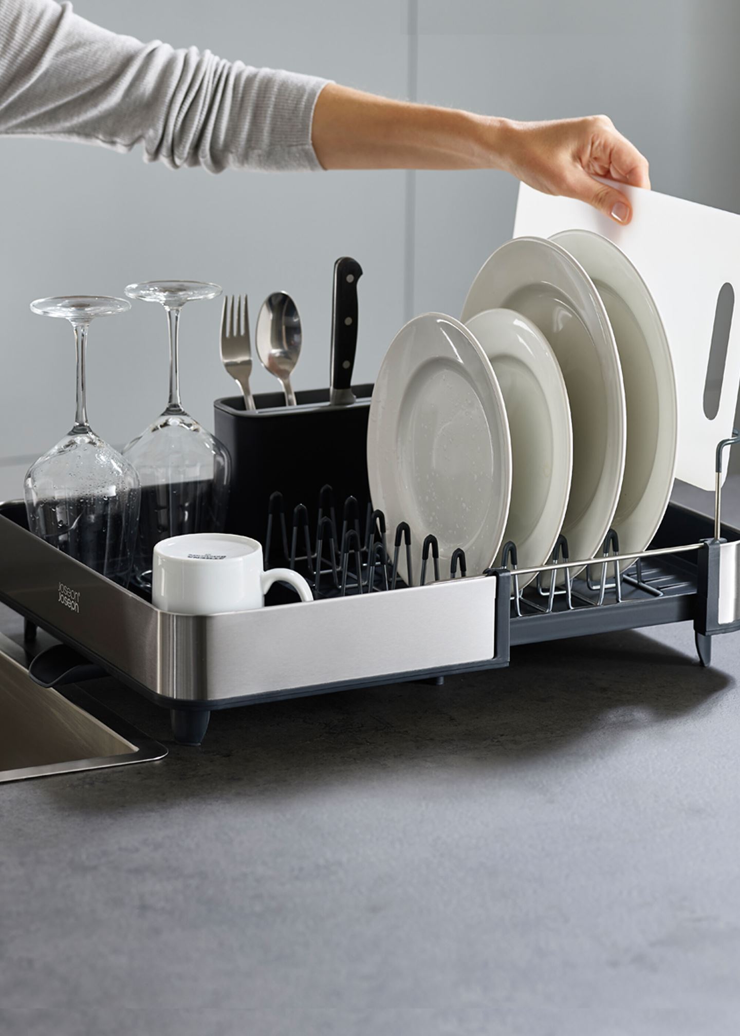 Geschirrkorb mit Ablaufstützen «Extend Dish Rack»