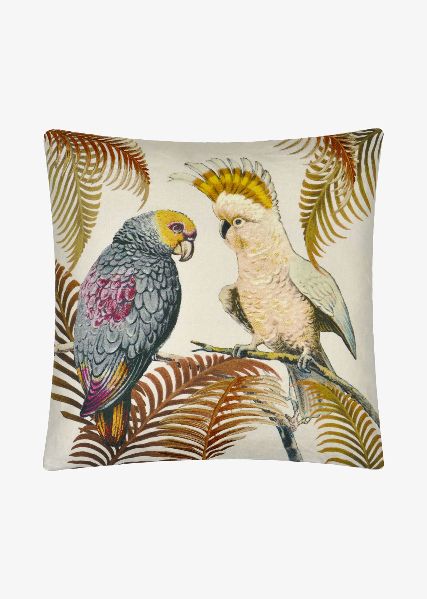 Zierkissen «Parrot and Palm Parchment Cushion»
